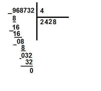Выполните деление столбиком 968732/4