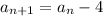 a_{n+1}= a_{n}-4