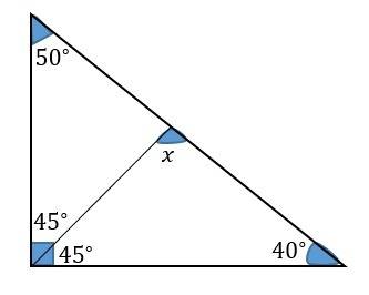 Один из острых углов прямоугольного треугольника равен 50 градусов найдите угол между бессктриссоой