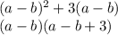 (a-b)^{2}+3(a-b) \\ (a-b)(a-b+3)