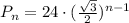 P_n=24\cdot(\frac{ \sqrt{3} }{2})^{n-1}