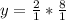 y=\frac{2}{1}* \frac{8}{1}