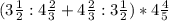 ( 3 \frac{1}{2} : 4 \frac{2}{3} + 4 \frac{2}{3} : 3 \frac{1}{2} ) * 4 \frac{4}{5} &#10;