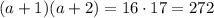 (a+1)(a+2) = 16 \cdot 17 = 272