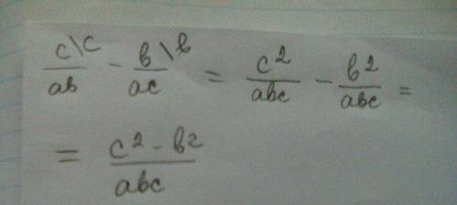 \frac{c}{ab} - \frac{b}{ac}