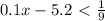 0.1x-5.2\ \textless \ \frac{1}9}