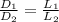 \frac{D_{1} }{D_{2}}= \frac{L_{1} }{L_{2}}