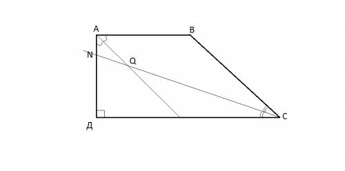 Оформите красиво ответ. в прямоугольной трапеции abcd (∠d = 90°) острый угол равен 30°. найдите ∠aqn