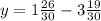 y=1 \frac{26}{30} - 3\frac{19}{30}