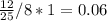 \frac{12}{25} / 8*1 =0.06