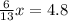 \frac{6}{13}x=4.8