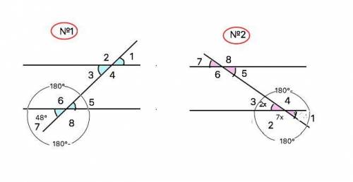 Найдите все углы, образованные при пересечении двух параллельных прямых секущей, если: 1)один из эти
