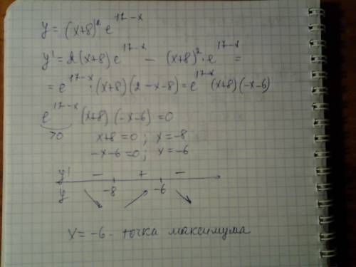 Найти точку максимума функции: у = как вообще это решать?