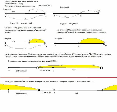 Даны точки a и b. для каждой точки m, не сов- с точкой b и лежащей на прямой ab, рассмотримотношение
