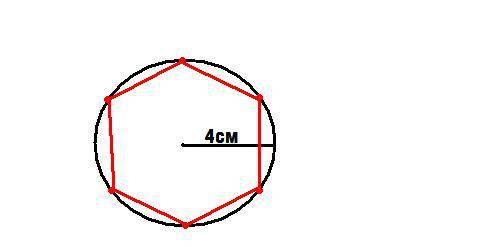 Начерти окружность радиусом 4 см. раздели её точками на 6 равных частей