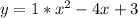 y=1*x^2-4x+3