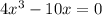 4x^3-10x=0