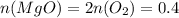 n(MgO)=2n(O_2)=0.4