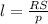 l= \frac{RS}{p}