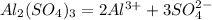 Al_{2}(SO_4)_3=2Al^{3+}+3SO_4^{2-}