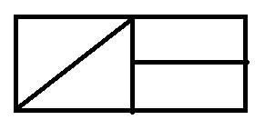 Как разделить пирог прямоугольной формы на 4 части, чтобы получилось 2 треугольной, а 2 прямоугольно