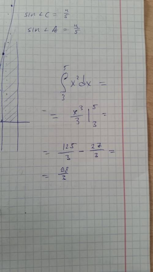 Найдите площадь криволинейной трапеции органичной линиями y=x²,y=0,x=3,x=5