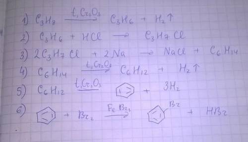 Осуществить цепочку превращений! : > > > > > > c6h5br