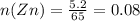 n(Zn) = \frac{5.2}{65} = 0.08