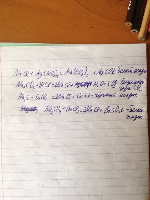 Определите опытным путём анионов солей: nacl, na2co3, na2s, na2so3, naso4, nasio3 с качественных реа