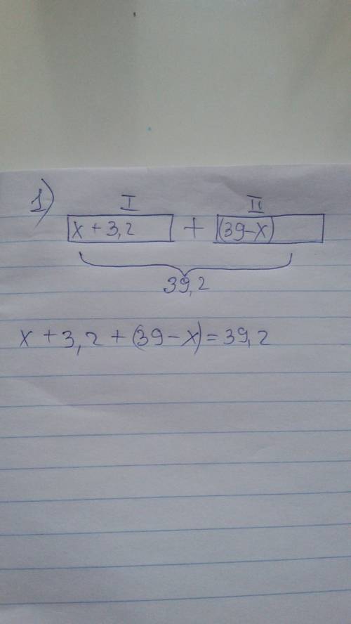 1)сумма двух чисел равна 39.2одно число на 3.2больше другого найдите второе число. 2)сумма двух чисе