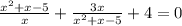 \frac{x^2+x-5}{x}+ \frac{3x}{x^2+x-5}+4=0