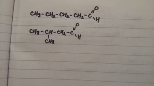 Структурные формулы двух изомеров альдегидов