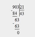 Как решить пример 903 поделить на 21?