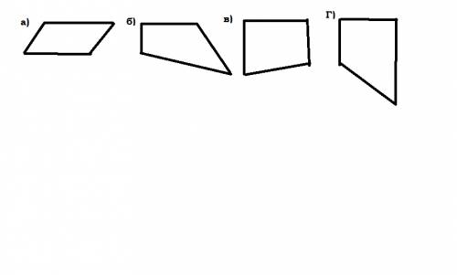 Начерти четырехугольник, который: а) не имеет ни одного пряиого угла; б) имеет только один прямой уг