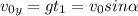 v_{0y} =gt_1=v_0sin \alpha