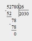 Простите 52780 : на 26 в столбик простите