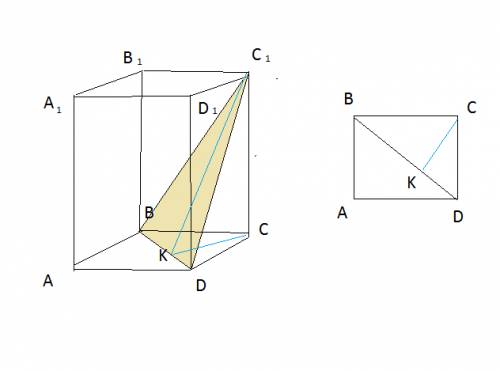 Впрямоугольном параллелепипеде abcda1b1c1d1 проведено сечение плоскостью,содержащей прямую bd и верш