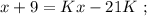 x + 9 = K x - 21 K \ ;