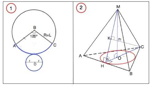 С! 1) центральный угол в развертке боковой поверхности конуса равен 120°. высота конуса=4√2. найдите