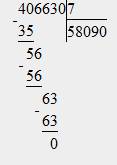 Выполните деление в столбик 10.170: 5 406.630: 7 480.270: 6 1.010.097: 9