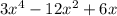 3 x^{4} -12 x^{2} +6x