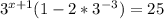 3^{x+1} (1-2* 3^{-3})=25