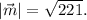 |\vec m| =\sqrt{221} .