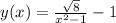 y(x) = \frac {\sqrt{8}}{x^2-1} -1