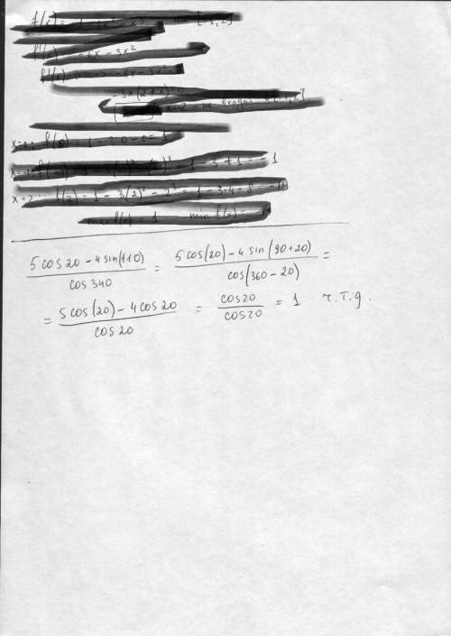 Докажите справедливость равенства 5cos20°-4sin110°/cos340°=1