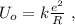 U_o = k \frac{ e^2 }{R} \ ,