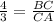 \frac{4}{3} = \frac{BC}{CA}