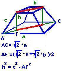 15 ! решить, 1. длина бокового ребра правильной четырёхугольной усеченной пирамиды равна 26 см. найд