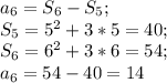 a_6=S_6-S_5;\\S_5=5^2+3*5=40;\\S_6=6^2+3*6=54;\\a_6=54-40=14