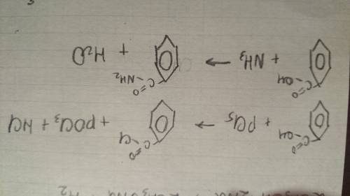 Напишите уравнения реакции с взаимодействием бензольной кислоты с 5-хлористый фосфором и бензольной